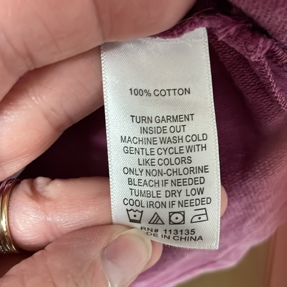 size med Jillian Nicole purple terrycloth Swedish dot long sleeve sweatshirt - Picture 4 of 5